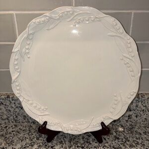 Tiffany & Co. Italian Large White Cake Plate Dish Tray Serving Platter 12.5”